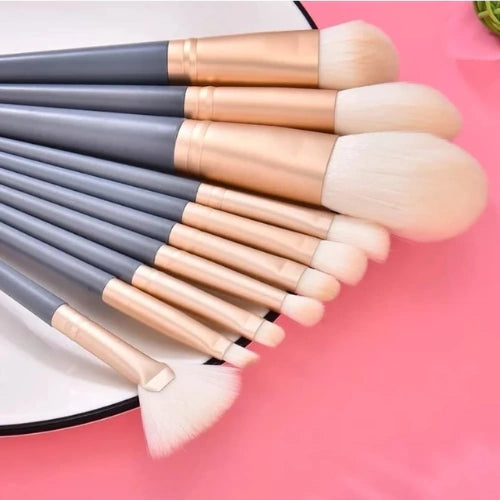 Kit Pincéis Rosa de Luxo - 10 Peças