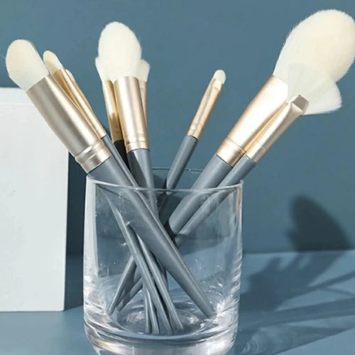 Kit Pincéis Rosa de Luxo - 10 Peças