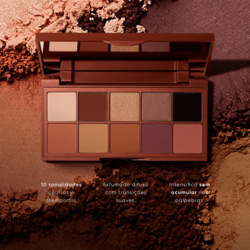 Paleta de Sombras Mascavo - 10 Tonalidades 12g